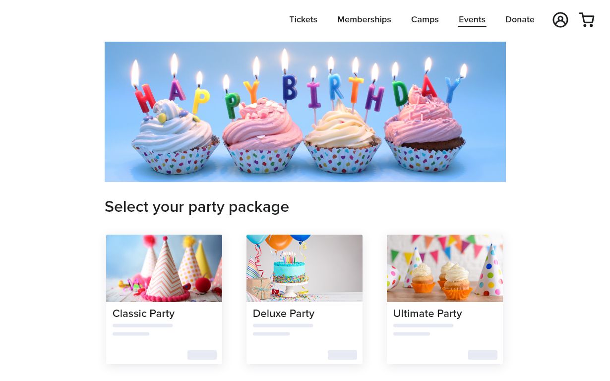 Booking Party Packages Online