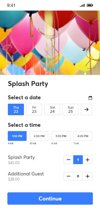 Booking Party at Waterpark