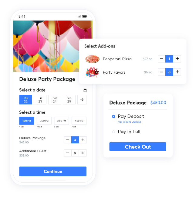 Booking Party Package on Mobile